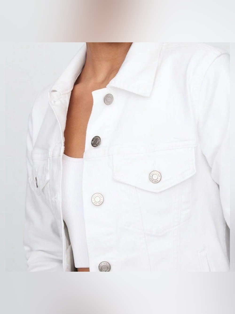 GAP Icon White Denim Jacket